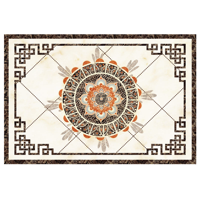 Multicolored Novelty Rug Cotton Blend Plaid Patterned Area Carpet Non-Slip Pet Friendly Indoor Rug for Living Room Beige Clearhalo 'Area Rug' 'Modern' 'Rugs' Rug' 2480928