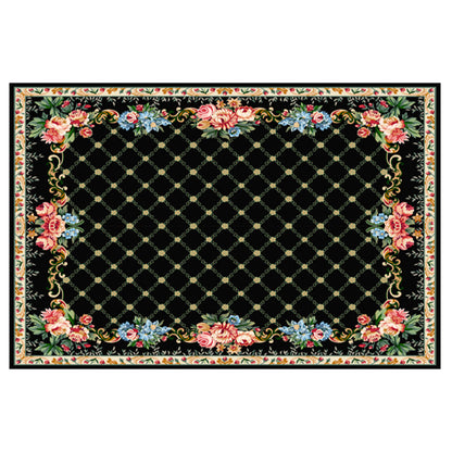 Multicolored Novelty Rug Cotton Blend Plaid Patterned Area Carpet Non-Slip Pet Friendly Indoor Rug for Living Room Black Clearhalo 'Area Rug' 'Modern' 'Rugs' Rug' 2480929