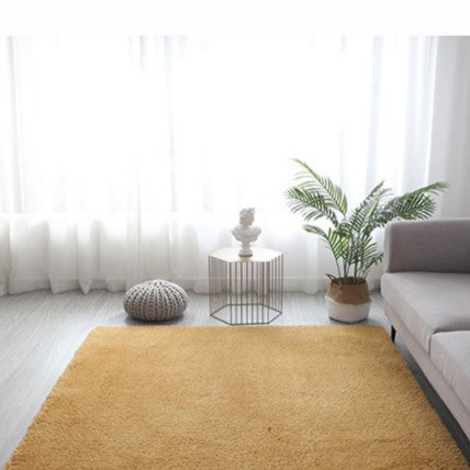 Feblilac Rectangular Solid Khaki/Yollow Thickened Tufted Bath Mat - view 2