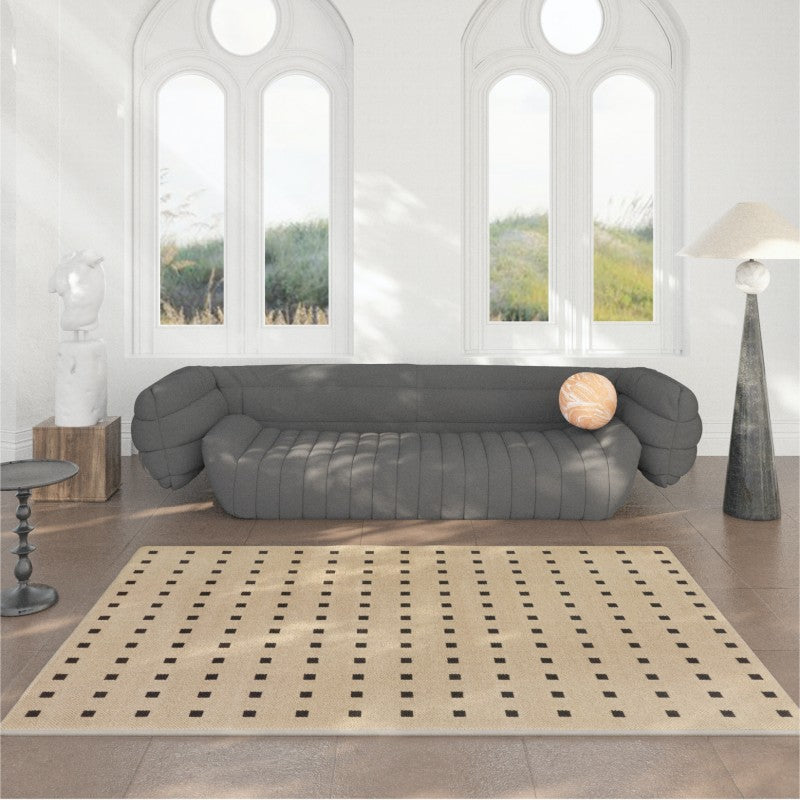 Feblilac Rectangular Geometric Pattern Living Room Wool Carpet