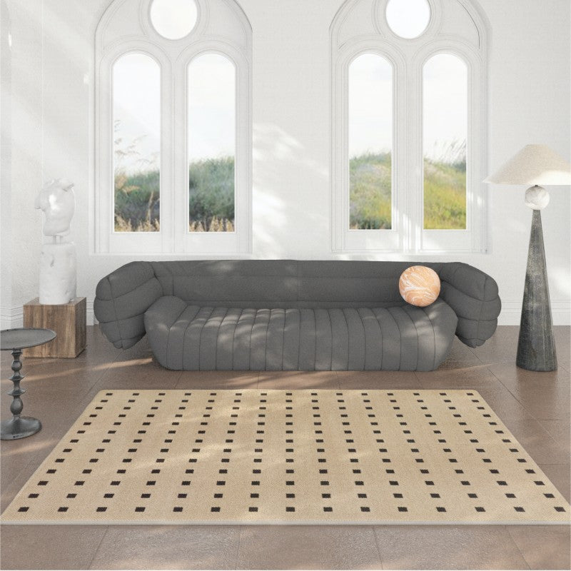 Feblilac Rectangular Geometric Pattern Living Room Wool Carpet - view 2