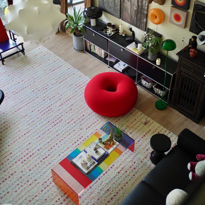 Feblilac Triple Thickened Tender Colored Dot Dyeing Popcorn Wool Cashmere Living Room Mat - view 3