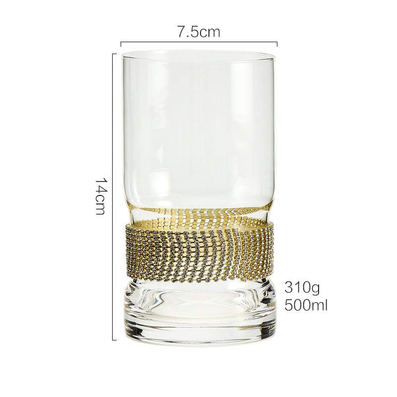 Nordic Glass Luxury Mug, Diamond Crystal Glass Cup for Coffee or Tea