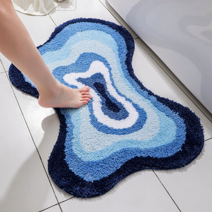 Feblilac Irregular Dizzy Blue Bath Mat 60x90cm - Feblilac® Mat