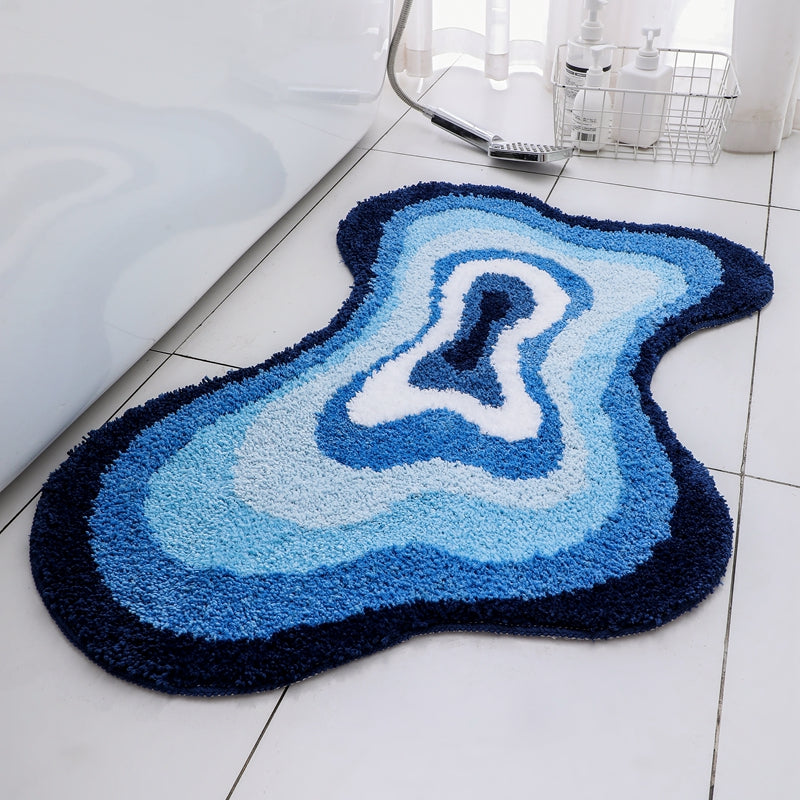 Feblilac Irregular Dizzy Blue Bath Mat 60x90cm - Feblilac® Mat