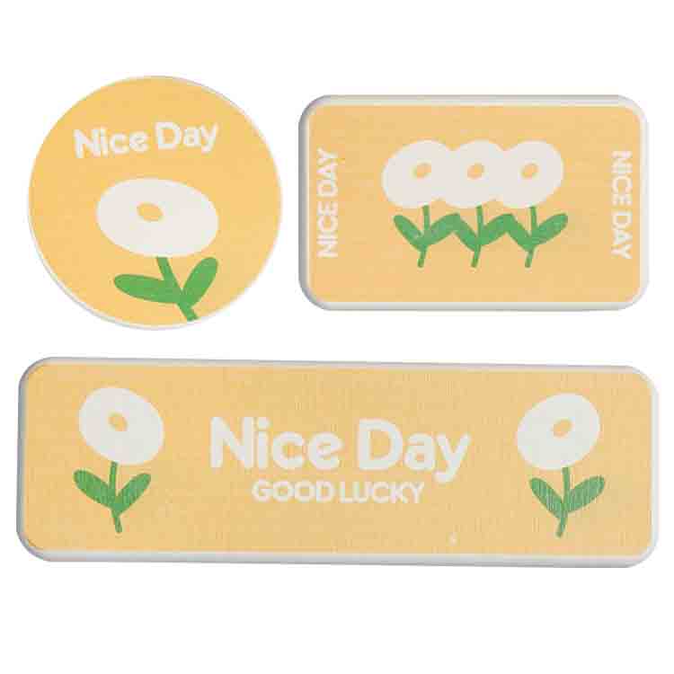 Nice Day Flower Yellow Diatomaceous Earth Cup Mat