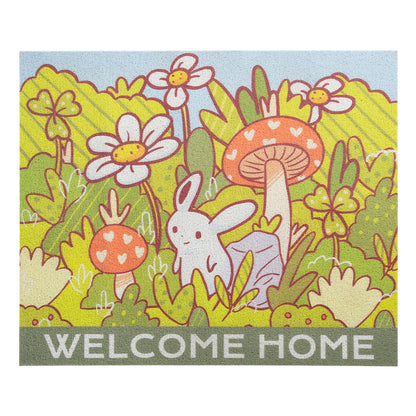 Rabbit and Forest Cartoon Door Mat