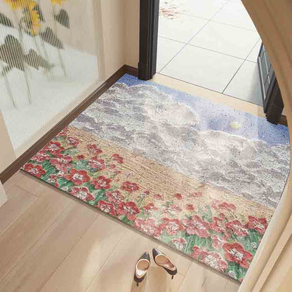 Red Flower Field Door Mat - Feblilac® Mat