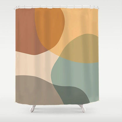 Yellow and Orange Circle Shower Curtain