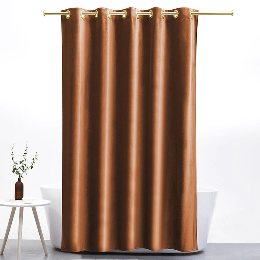 Feblilac Orange Velvet Shower Curtain for Bathroom - Feblilac® Mat