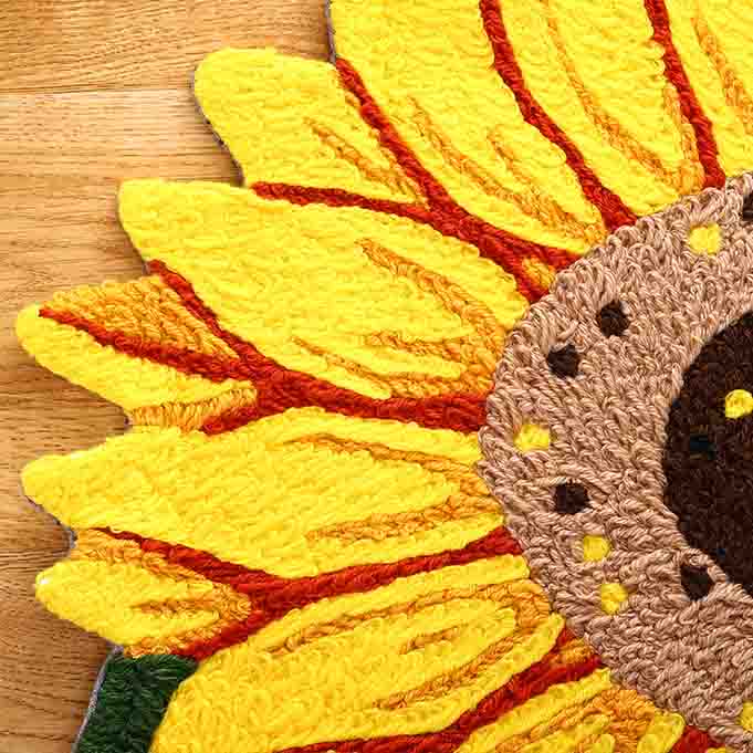 Feblilac Woven Acrylic Fibers Sunflower Door Mat - Feblilac® Mat