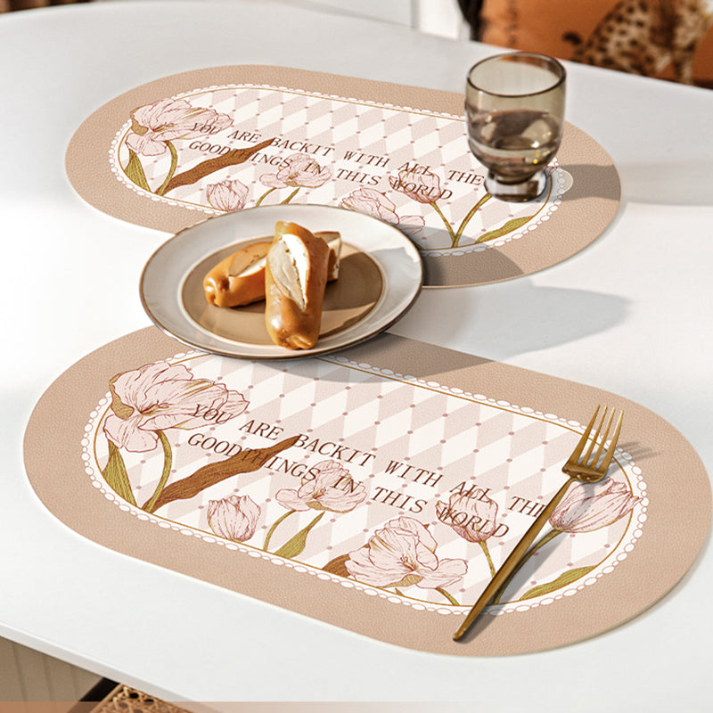 [Two pieces] Dulipa sweet dream leather dining table mat waterproof, oil-proof, disposable, heat-insulating ma - view 3
