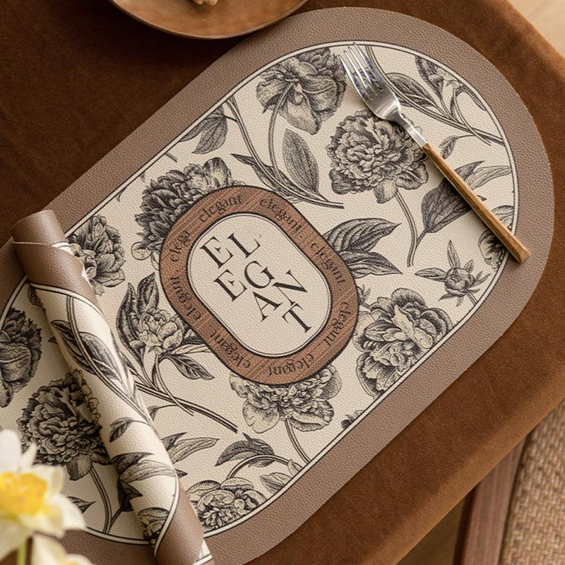 [Two pieces] Li Feier American retro leather placemat high-quality oil-proof wash-free anti-scalding western p - view 2