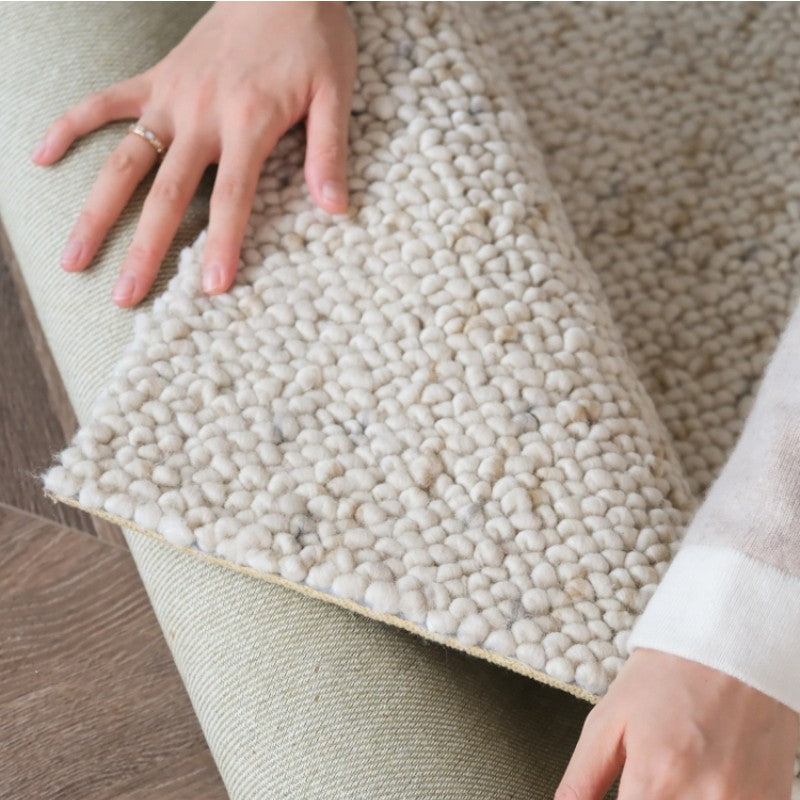 Feblilac Triple Thickened Concise Style Solid Color Popcorn Wool Cashmere Living Room Mat Carpet