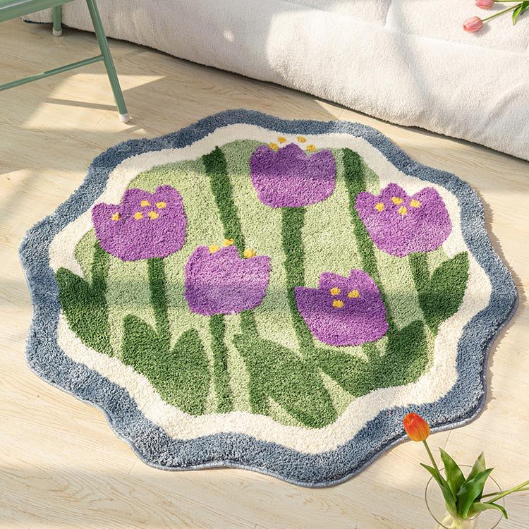 Feblilac Purple Tulip Garden Area Mat - Feblilac® Mat