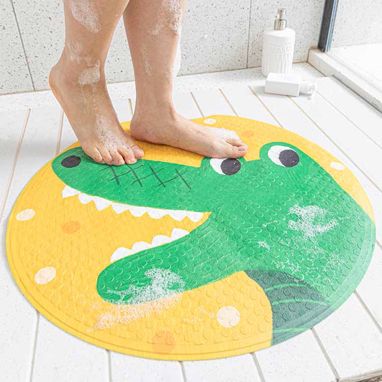 Feblilac PVC Cute Cartoon Animal Suction Cups Tub Rug, Anti Slip Bathtub Mats