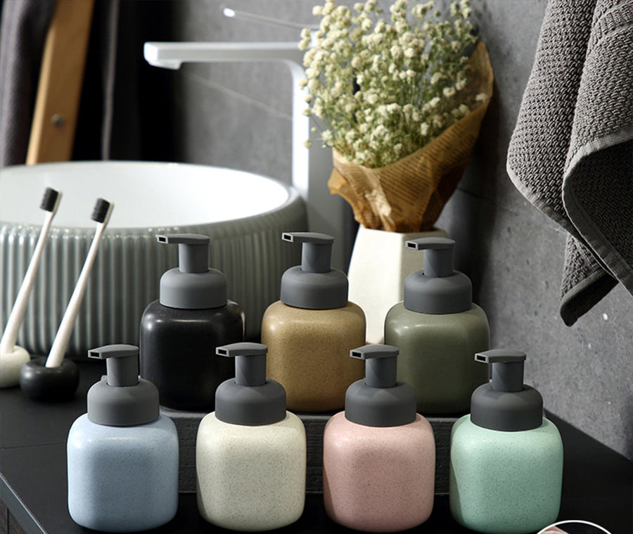 Ceramic Soap Dispenser, Foaming Pump Bathroom Bottle, Simple Design, Refillable Reusable Lotion Pump for Bathr - view 2