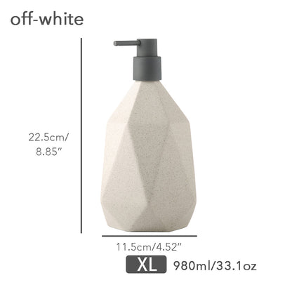 Off-white Ceramic Soap Dispenser, Foaming Pump Bathroom Bottle, Simple Design, Refillable Reusable Lotion Pump for Bathroom Kitchen, 980ml/33.1oz