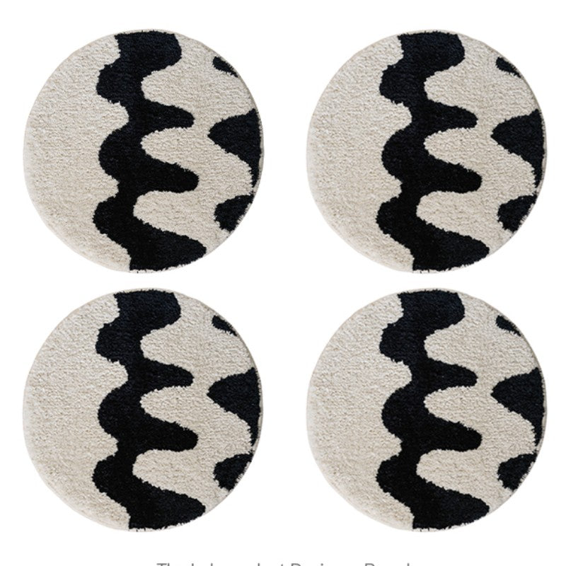 Feblilac Round and Square Deformed Geometrically Latticed Tufted Cushion - view 5