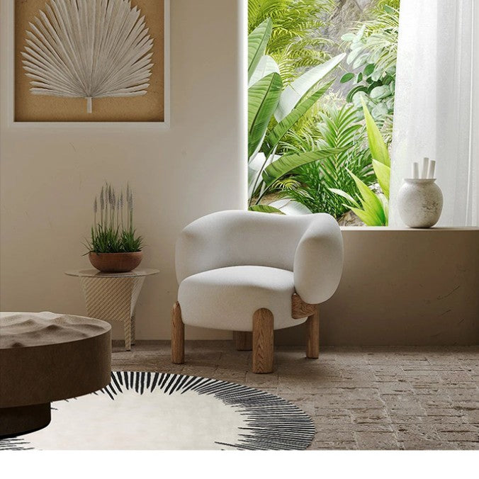 Feblilac Round Minimalist Lines Living Room Carpet - view 3
