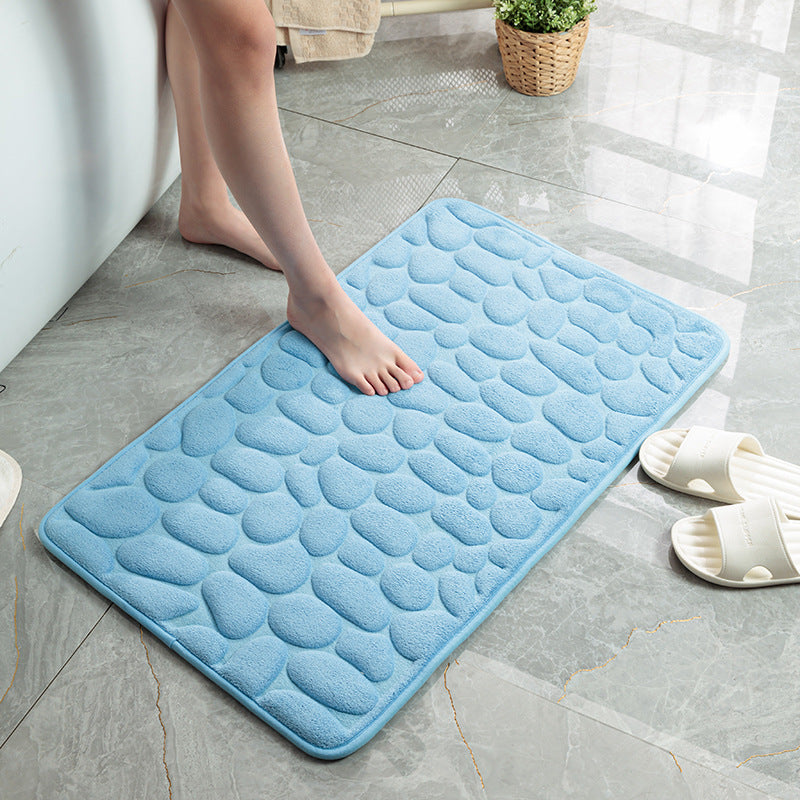 Feblilac Solid Cobblestone Coral Fleece Bathmat