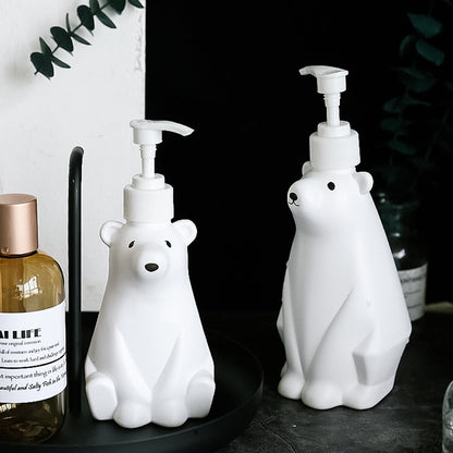 Plastic Polar Bear Soap Dispenser, PVC Liquid Soap Pump Bottle