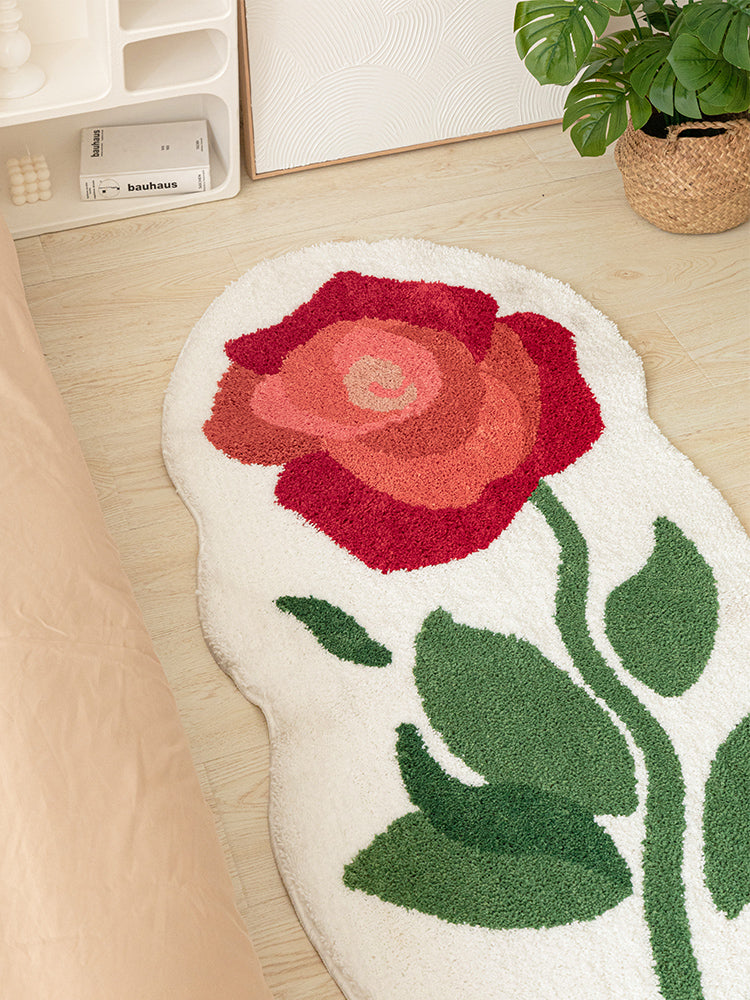 Red Rose Bedroom Runner Mat Mom‘s Day Gift - Feblilac® Mat