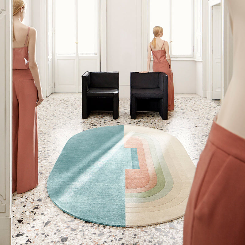 Feblilac Oval Irregular Pattern Living Room Carpet