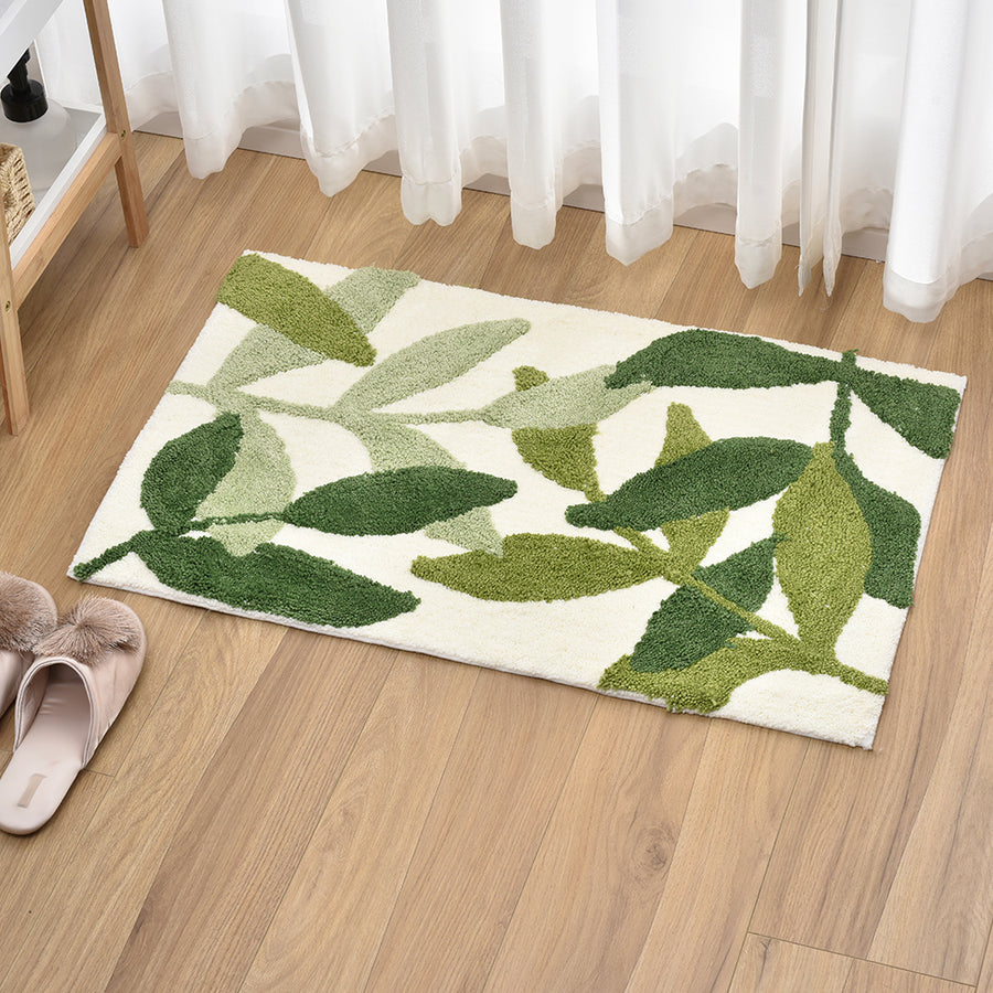 Feblilac Green Leaves Bath Mat Mom‘s Day Gift - Feblilac® Mat