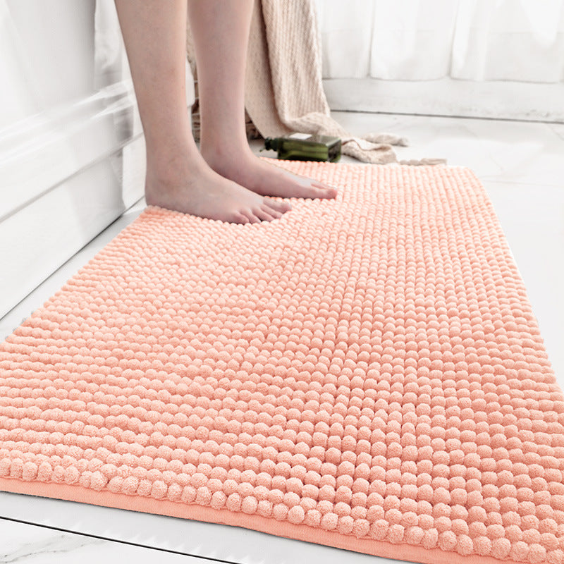 Feblilac Solid Large Particles Plush Chenille Bath Mat - view 2