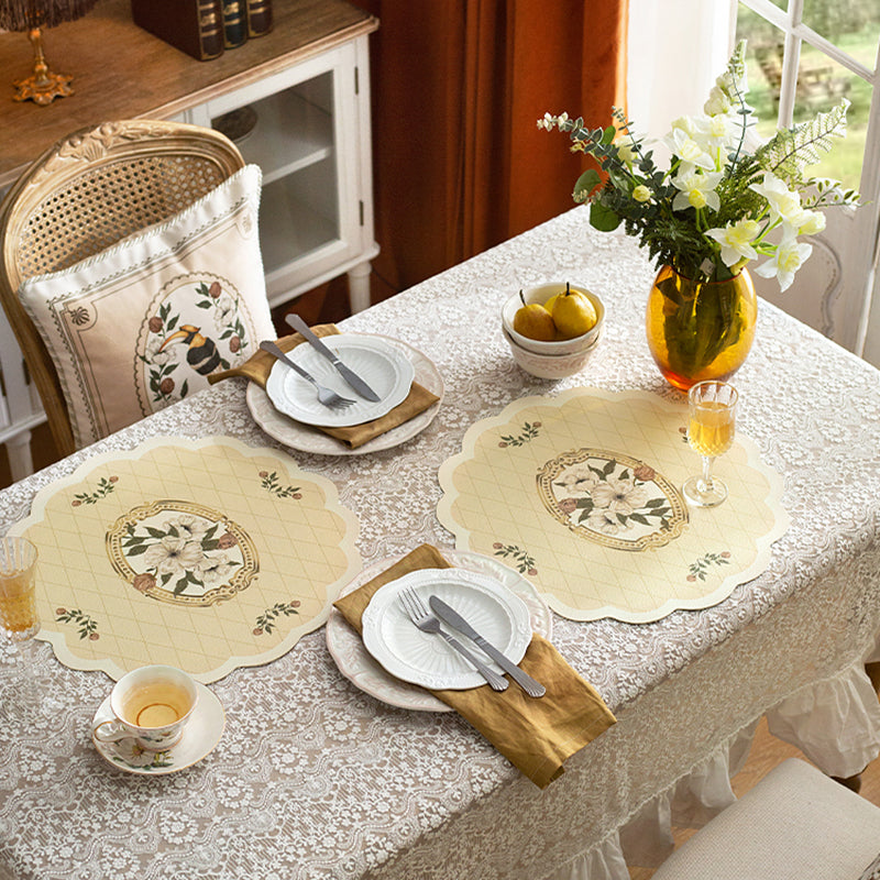 Duda Leather Lace Placemat Western Placemat Waterproof Heat Insulation Anti-scalding Dinner Plate Mat Bowl Mat - view 3