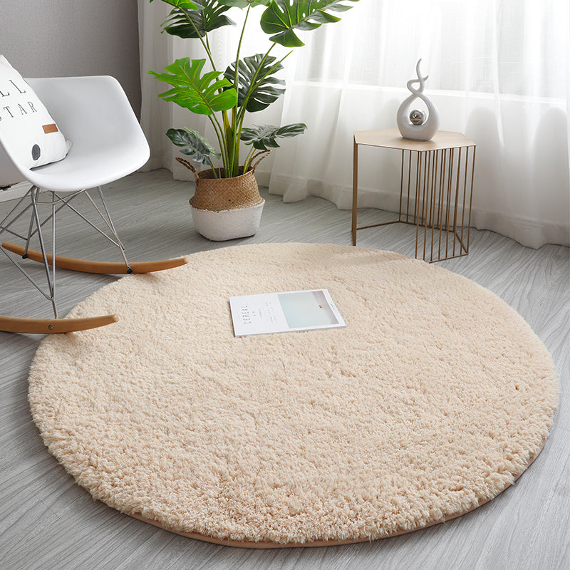 Feblilac Round Solid Thickened Tufted Living Room Carpet, Area mat, Bathmat