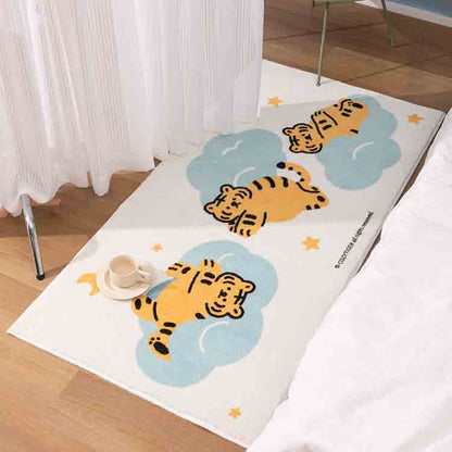 Three Cute Little Tiger White Bedroom Mat - Feblilac® Mat
