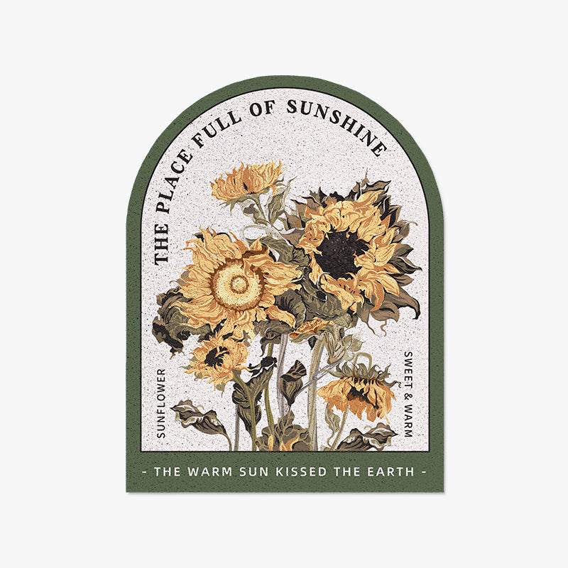 Feblilac Rectangular Sweet Warm Sunflowers PVC Coil Door Mat - view 3