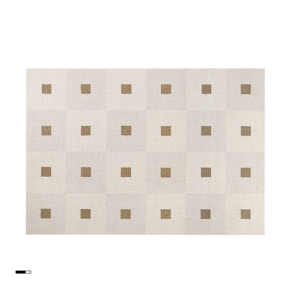 Feblilac Rectangular Square Geometric Pattern Living Room Wool Carpet