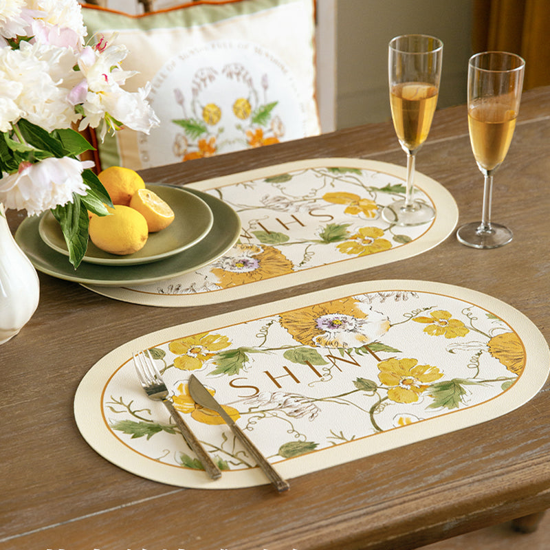 [Two] Roco leather placemats, heat insulation pads, anti-scalding and oil-proof plate mats, table mats, vegeta - view 2