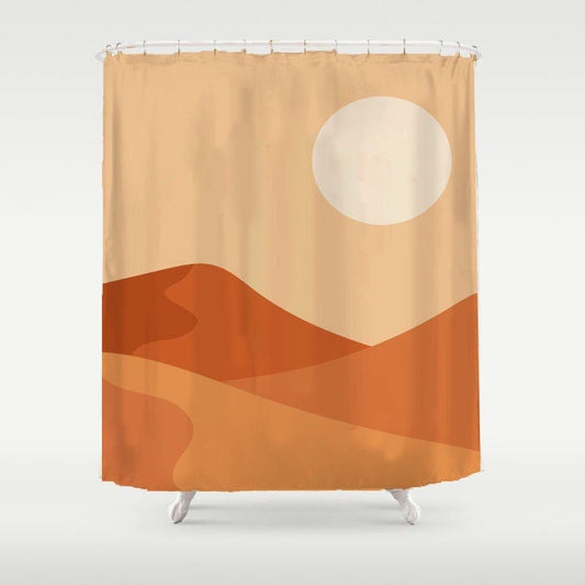 Orange Mountain Sunset Shower Curtain