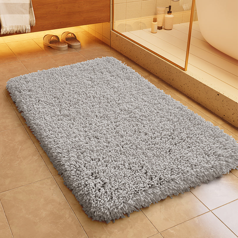 Feblilac Solid Long Plush Tufted Bath Mat