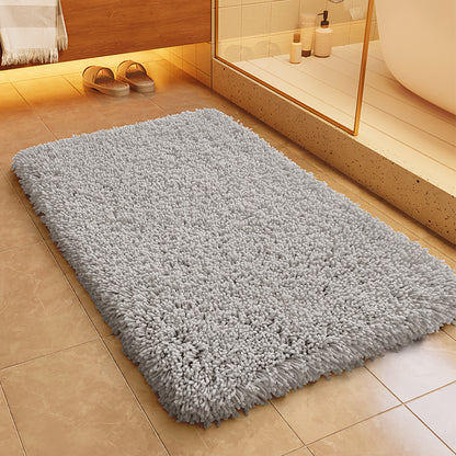 Feblilac Solid Long Plush Tufted Bath Mat