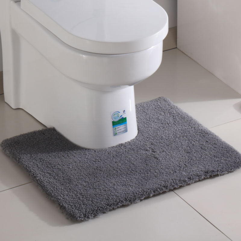 Feblilac Solid Tufted Toilet U-Shaped Floor Bathroom Mat