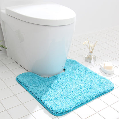 Feblilac Square Solid Tufted Toilet U-Shaped Floor Bathroom Mat