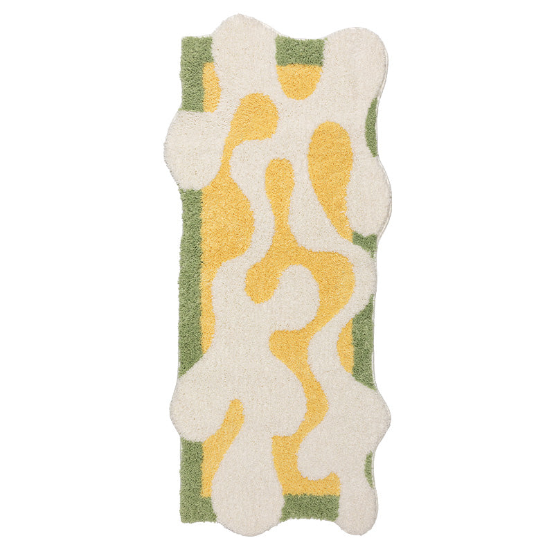 Feblilac Abstract Cheese Yellow and Green Bedroom Runner - Feblilac® Mat