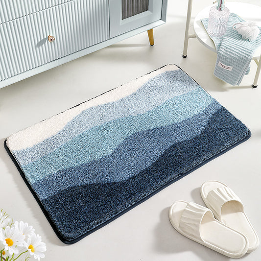 Feblilac Blue Wave Ocean Bath Mat Rug