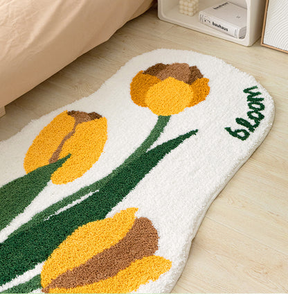 Yellow Tulip Bedroom Runner Mat - Feblilac® Mat