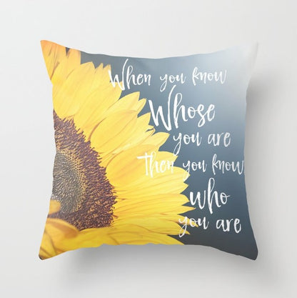 Feblilac Square Poly Yellow Sunflower Throw Pillow Covers Cushion covers