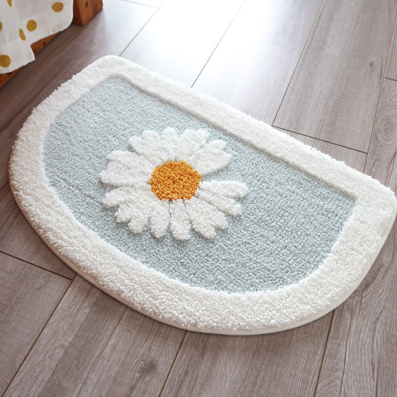 Semicircle Daisy Bathroom Mat - Feblilac® Mat