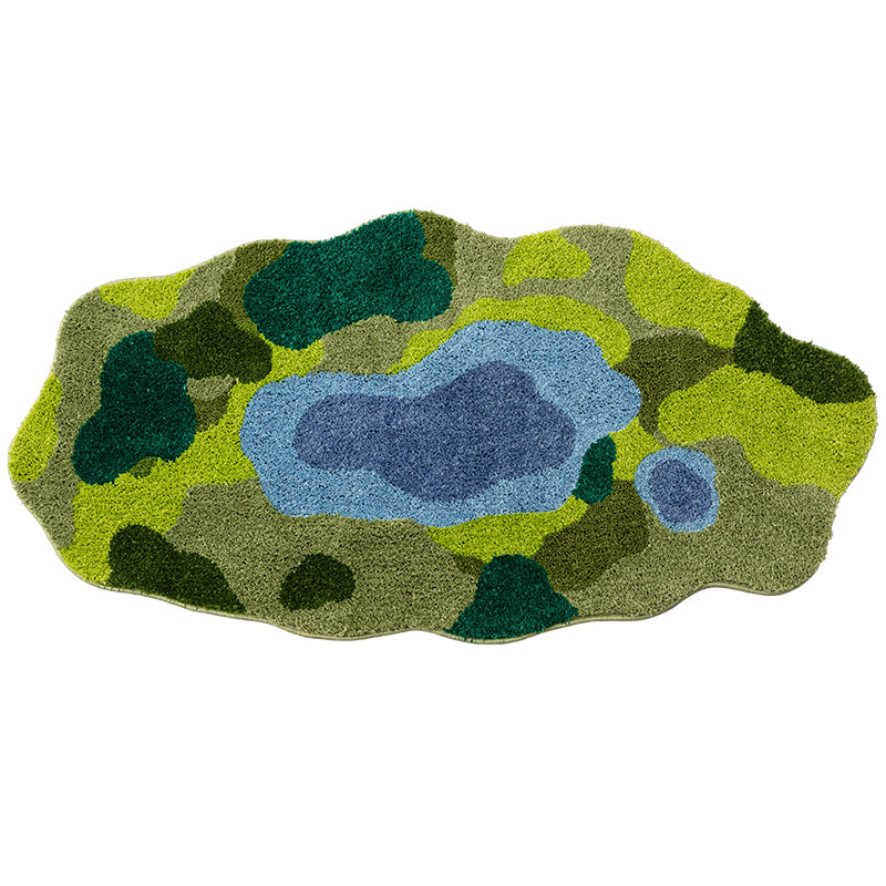 Feblilac Green Moss Leaves Area Rug - Feblilac® Mat