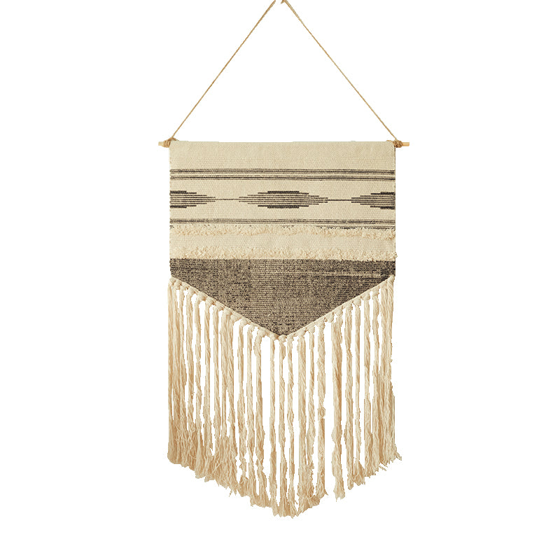 Feblilac Stripe Tassel Tufted Tapestry - view 4