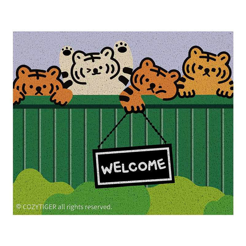 Four Tigers Welcome Home PVC Entrance Door Mat - Feblilac® Mat