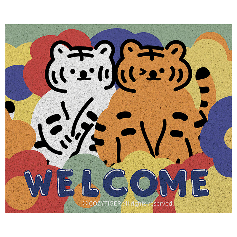 Two Tigers Welcome Home PVC Entrance Door Mat - Feblilac® Mat